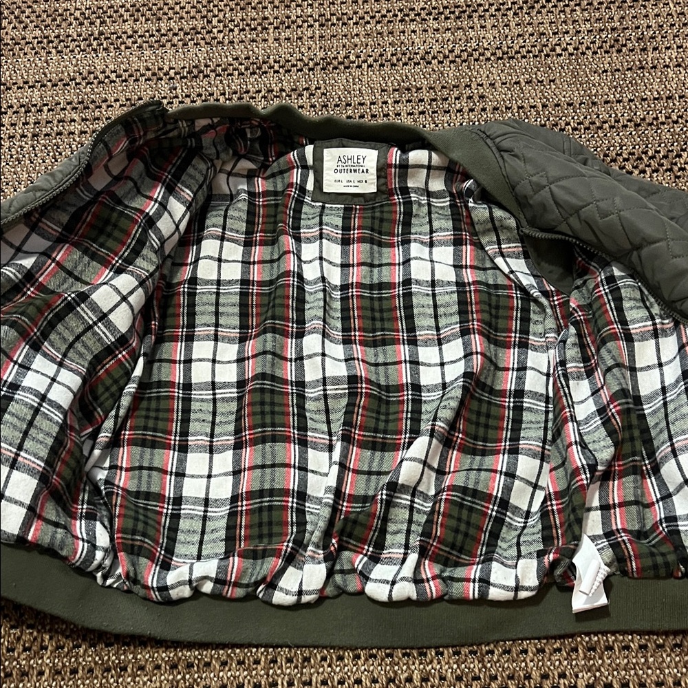 Ashley By 26 International Olive Quilted Bomber Jacket - Picture 6 of 6